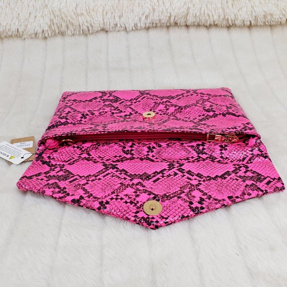 Hot pink Clutch Purse With Removable Chain Strap NEW